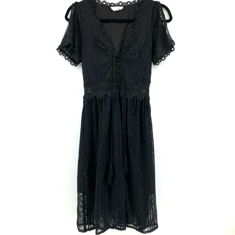 Allison New York Black Eyelet Lace Dress - Picture 2 of 12